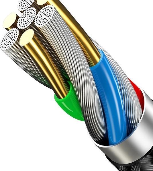 Immagine prodotto Usams US-SJ221 U5 Cavo intrecciato USB a spina rotonda per dati e caricatore da 2A 1,2 m Juodas (1.20 m, USB 2.0)