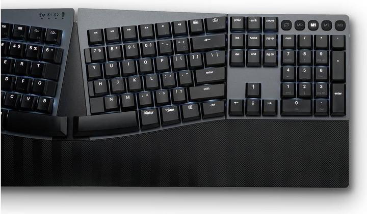 Immagine prodotto Perixx PERIBOARD-835 BR DE, tastiera meccanica ergonomica senza fili con illuminazione RGB - reggiseno (DE, Senza fili)