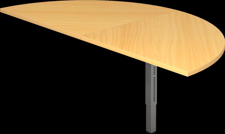 Image du produit MC Elément d'extension semi-circulaire pour bureau double MyTable R avec piétement graphite
