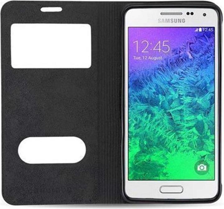 Actual product image Cadorabo Book with View double window cover (Samsung Galaxy Alpha)