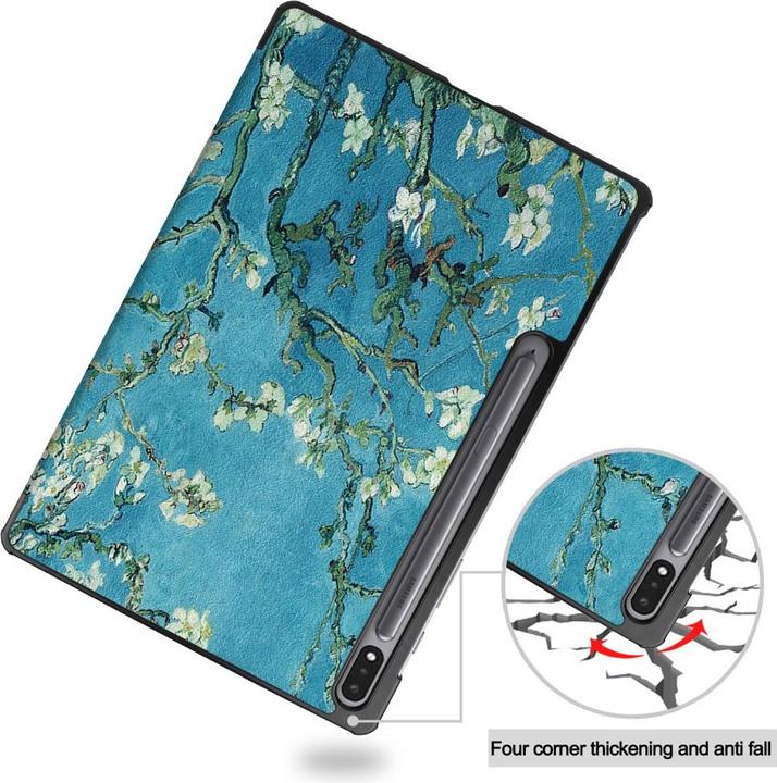 Image du produit Cover-Discount Galaxy Tab S7+ (12.4) - Étui intelligent à trois volets Fleurs (Galaxy Tab S7 FE)