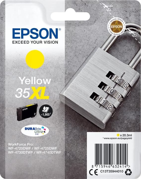 Produktbild Epson 35XL - 20.3 ml - XL - Gelb - Original - Blister mit RF- / aktustischem Alarmsign (Y)