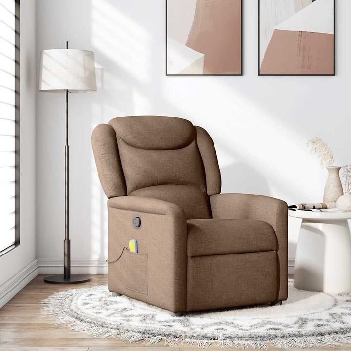 Productafbeelding VidaXL Massagefauteuil Bruine stof Massage TV-fauteuil Fauteuil met massagefunctie