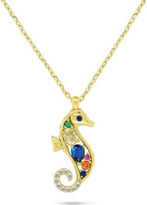 Actual product image Brilio Silver - Silver necklace Sea turtle with blue zircons NCL162WB