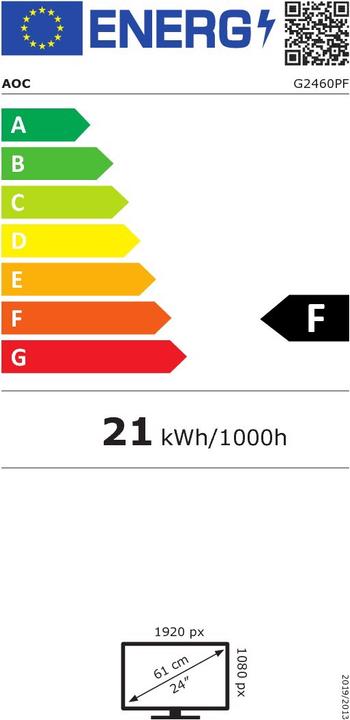 Label énergétique AOC G2460pf (1920 x 1080 pixels, 24")