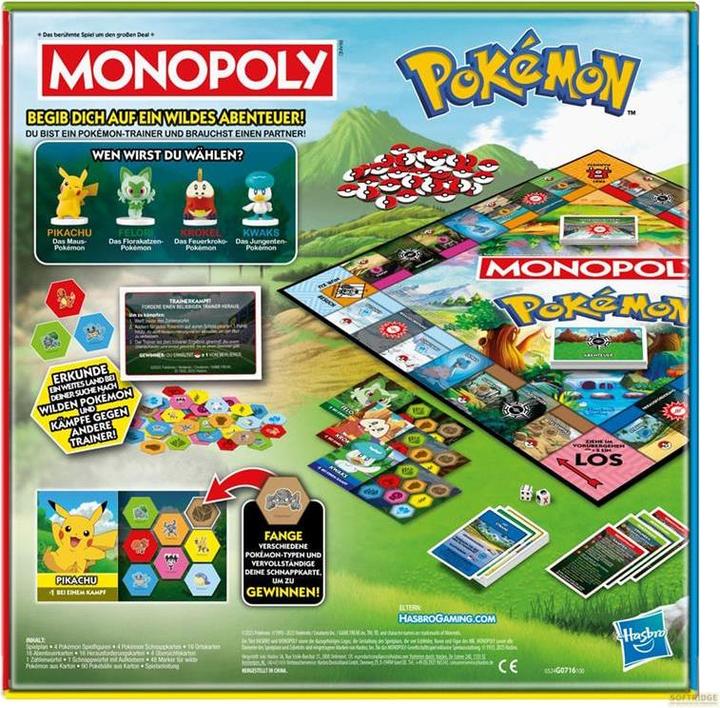 Actual product image Hasbro Gaming Monopoly Pokemon (German)