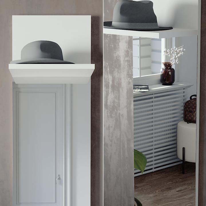 Image du produit Vicco Porte-manteau mural Siri, blanc, 36 x 135 cm avec miroir