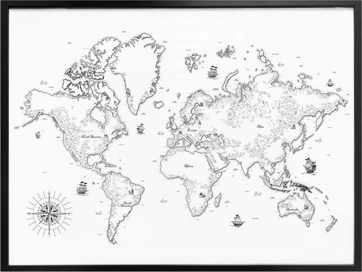 Produktbild Trenddeko Weltkarte - Aus vergangenen Zeiten (150 x 120 cm)