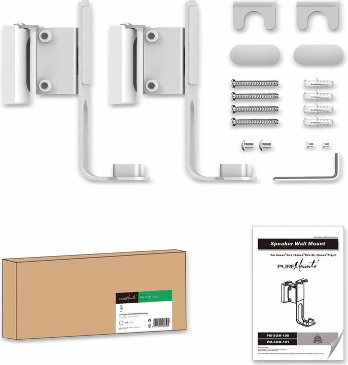 Produktbild Purelink PM-SOM-101 Wandhalterung Lautsprecher, kompatibel mit Sonos® One, Sonos® One SL (1 Stk., Wandmontage, Schwenkarm mit Gelenk, Neigbar)