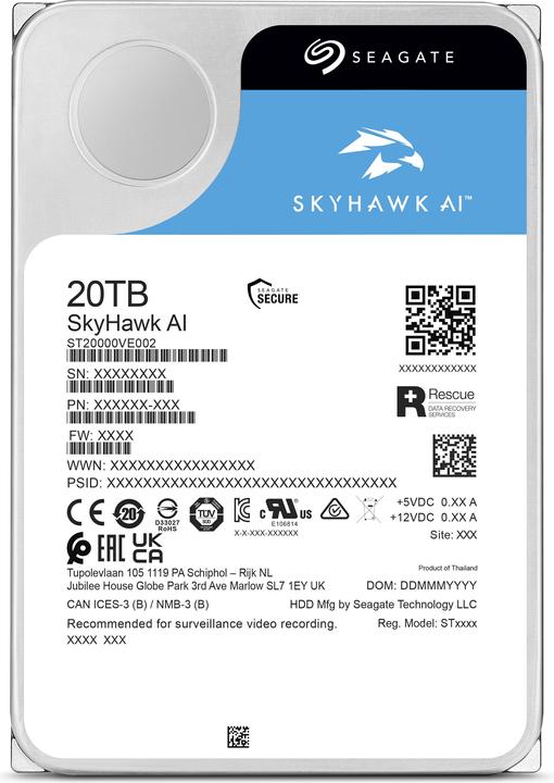 Actual product image Seagate SkyHawk AI (20 TB, 3.5", CMR)