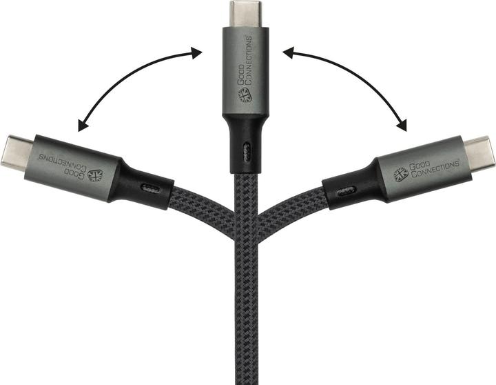 Image du produit Good Connections Câble USB 4.0 Gen. 3x2 40GBit/s 240W 8Ka60Hz USB-C mâle vers femelle (1.80 m, USB 4.0, 240 W)