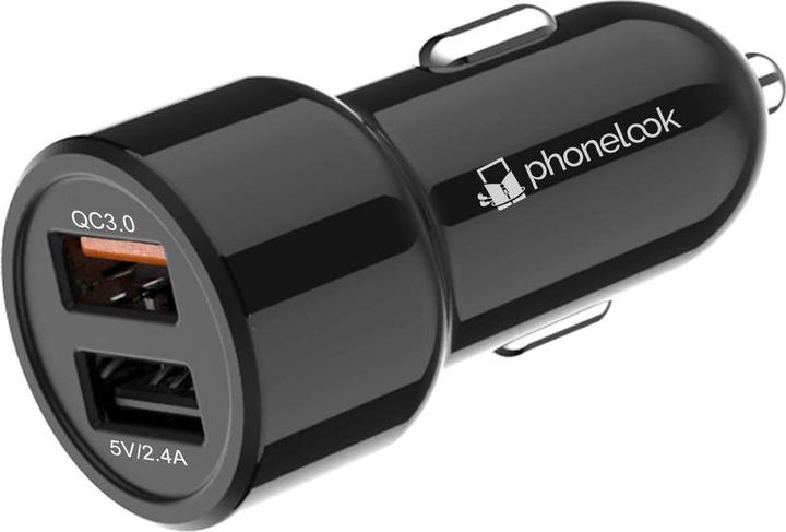 Actual product image PhoneLook 30W Universal Double USB Car Cigarette Lighter Charger Quick Charge 3.0