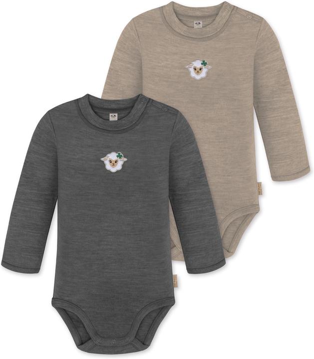 Image du produit Normani Lot de 2 body bébé mérinos manches longues "Tuai" - 9401 (68)