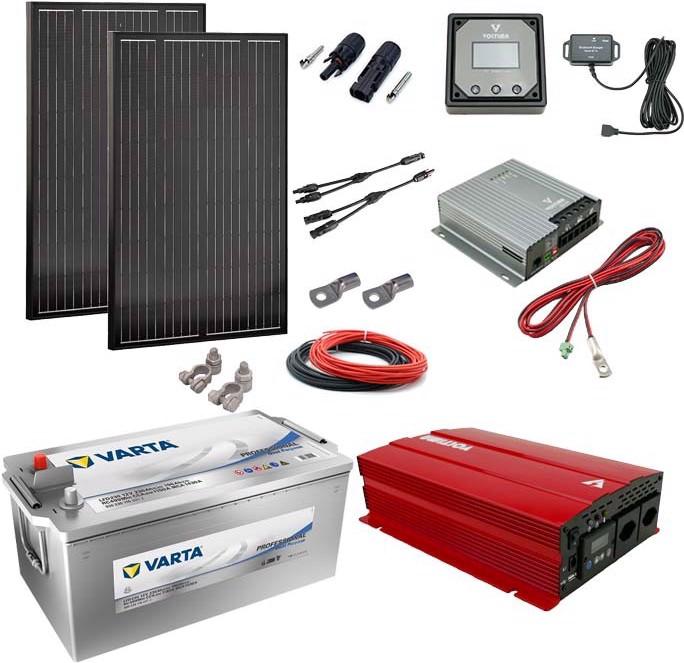 Produktbild Voltima Solaranlage Set 220W mit Batterie 240Ah (EFB) und 1000W Wechselrichter