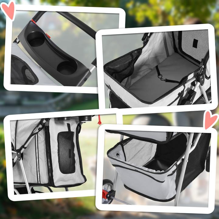 Produktbild PawHut Hundewagen mit Gitternetz (Hund, Faltbar)
