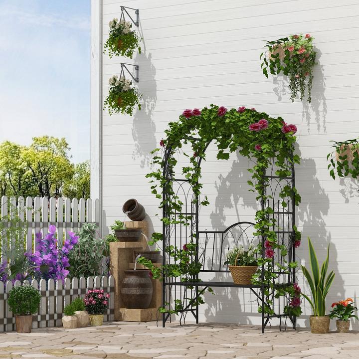 Actual product image Outsunny Bench with rose arch