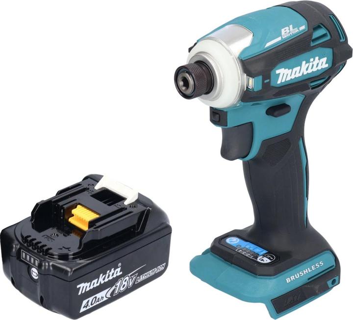 Produktbild Makita DTD 172 M1 Akku Schlagschrauber 18 V 180 Nm 1/4" Brushless + 1x Akku 4,0 Ah - ohne Ladegerät (Akkubetrieb)