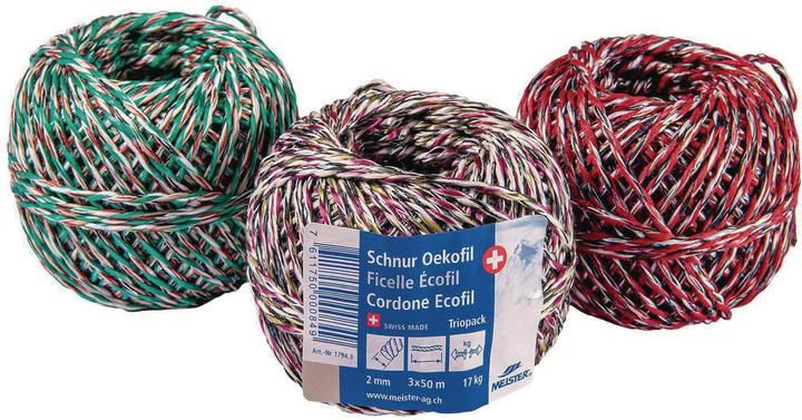 Immagine prodotto Meister Set di corde per imballaggio a mano "OEKOFIL", Ø 2 mm, 3x50 m, 17 kg (3 Pezzo/i)