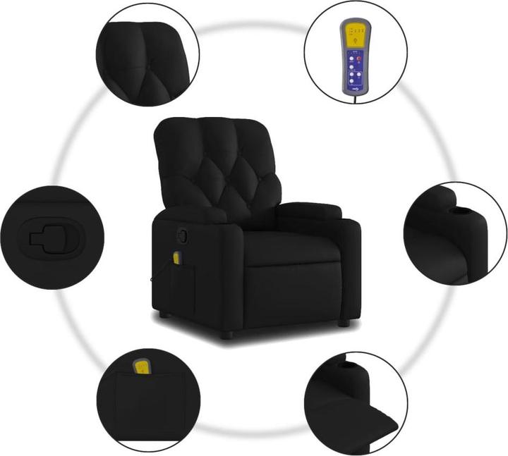 Image du produit VidaXL Fauteuil de massage noir similicuir,Couleur : noir,Matériaux