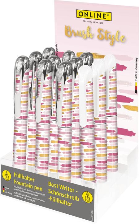 Produktbild Online Schreibgeräte in PET-Display 08345/12 College, Brush Style sortiert (Rose, Pink und Gold, 12 x)