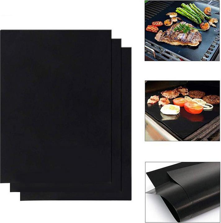 Hermex Grillmatte Antihaft Teflon BBQ feuerfest 3 Stück