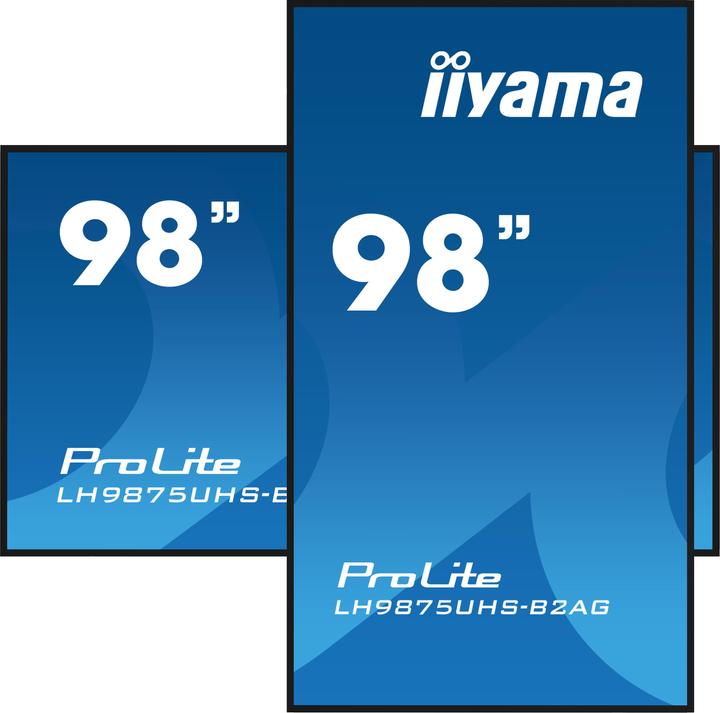 Produktbild iiyama 247.7cm(97,5") LH9875UHS-B2AG 16:9 3xHDMI+DP+DVI 4K (Speditionsversand) (3840 x 2160 Pixel, 97.50")
