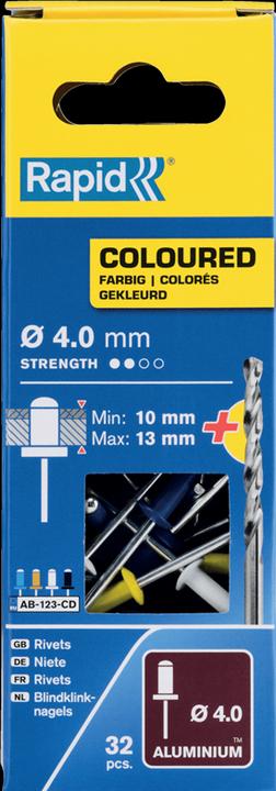 Actual product image Rapid Coloured blind rivets Ø 4.0 x 10 mm