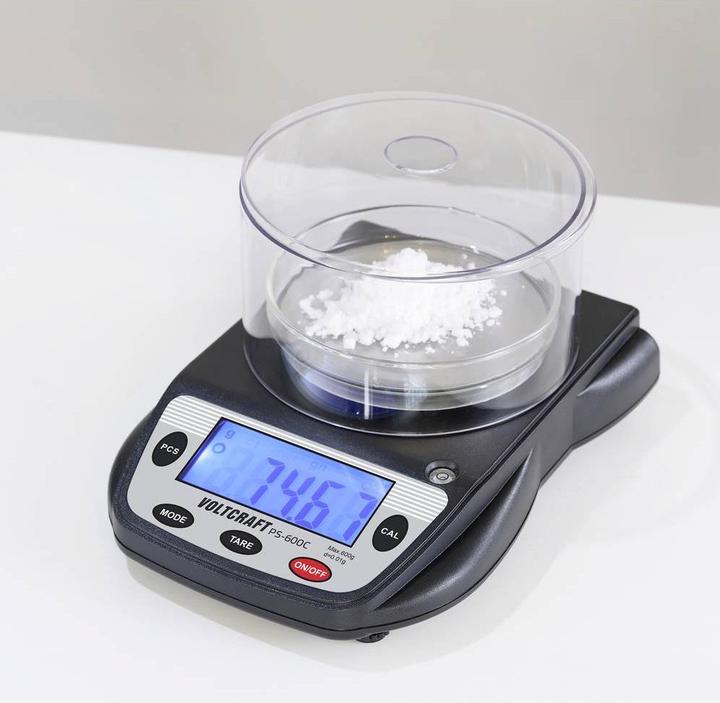 Produktbild Voltcraft PS-600C Präzisionswaage Wägebereich (max.) 600g Ablesbarkeit 0.01g batteriebetrieben Sch