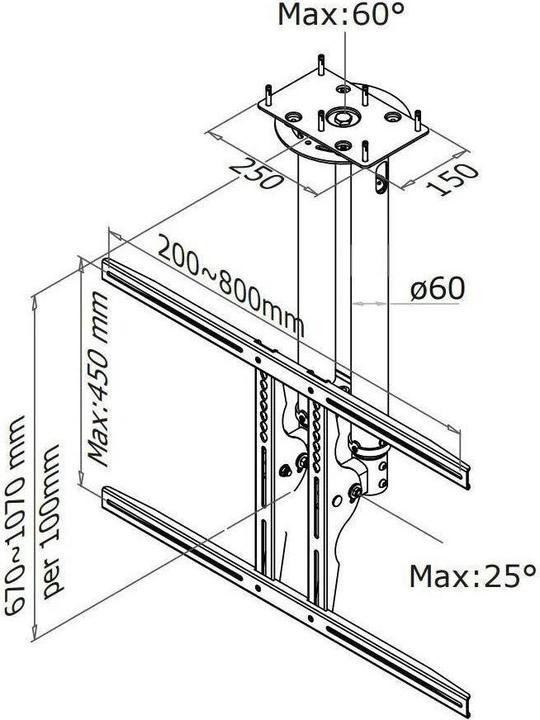 Actual product image Neomounts Ceiling mount (Ceiling, 75")