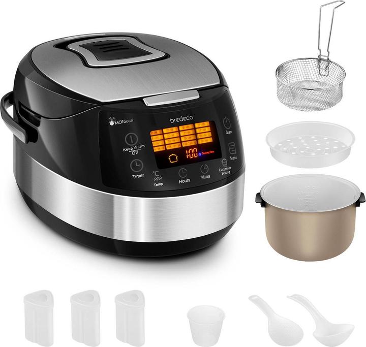Produktbild Bredeco Multikocher Kochtopf Dampfkocher Schnellkocher 5 L 16 Programme