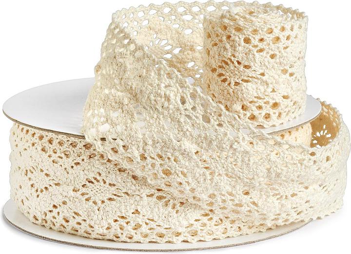 Actual product image VBS XXL crochet ribbon "Cream", 35 mm, 9 m
