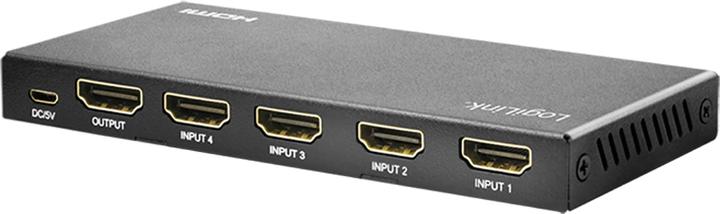 Actual product image LogiLink HDMI switch, 4x1 port, 4K/60 Hz, HDCP, HDR, CEC, RC