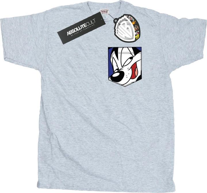 Image du produit Looney Tunes - T-shirt PEPE LE PEW FACE FAUX POCKET - Homme (M)