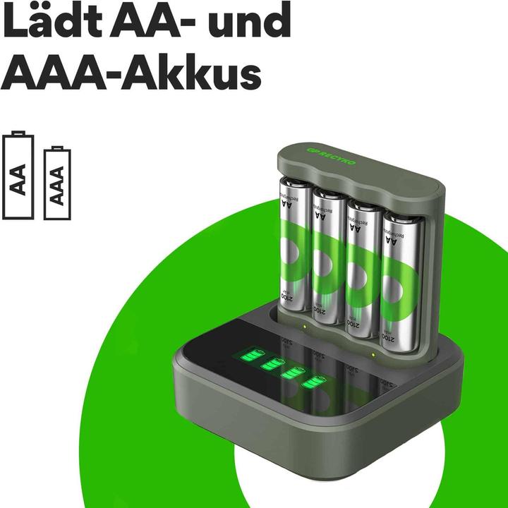 Immagine prodotto GP Batteries Ricaricatore di batterie (1 pz., AA, 2100 mAh, Batteria + Caricabatterie)