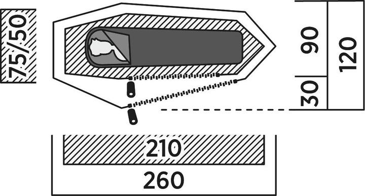 Actual product image Easy Camp Geminga 100 Compact 1 Person(s) Blue, White Tunnel Tent (Tunnel tent, 2.12 kg, 1 person)
