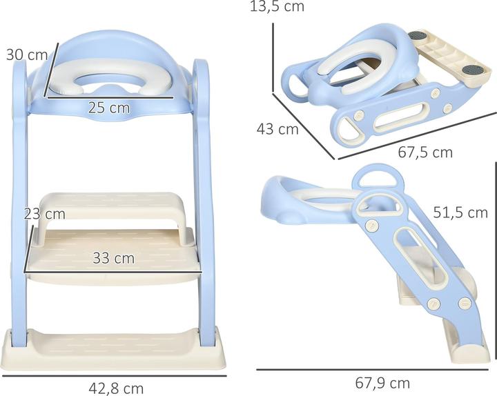 Immagine prodotto Swisshandel24 Sedile da toilette per bambini, istruttore da toilette con gradini, maniglia, attacco da toilette
