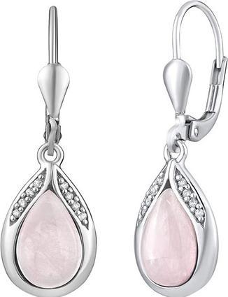 Actual product image Silvego Silver earrings with natural rose JST13327RQE
