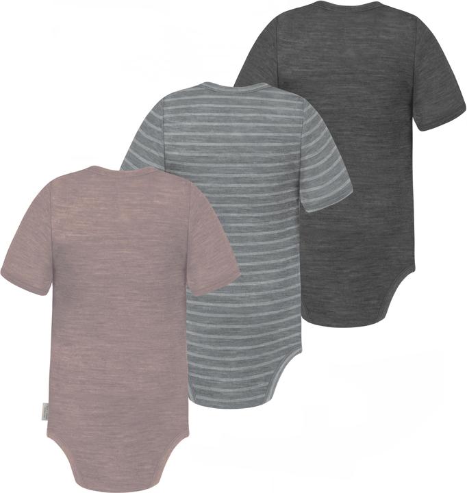 Actual product image Normani Set of 3 baby merino bodysuit short sleeves "Tauranga" - 9295 (74)