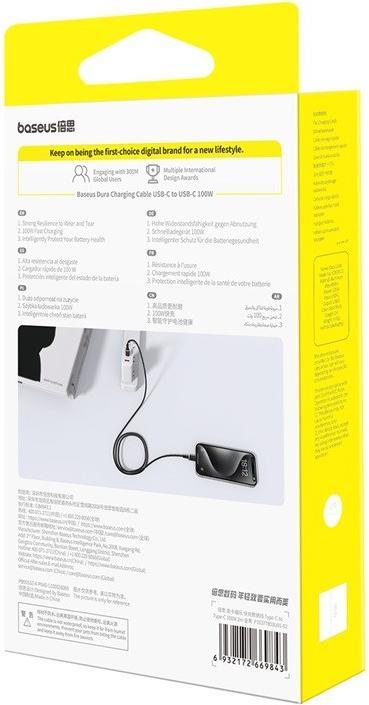 Immagine prodotto Baseus Dura Cavo di ricarica rapida da Tipo C a Tipo C 100 W da 1 m Nero Oro (1 m)