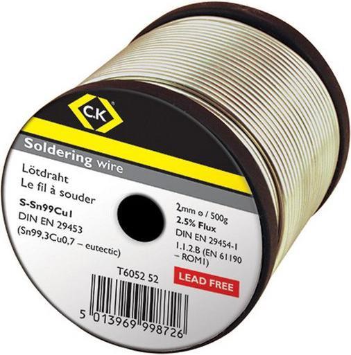 Actual product image C.K Magma Solder wires, Sn99/Cu1, 2mm, 500g