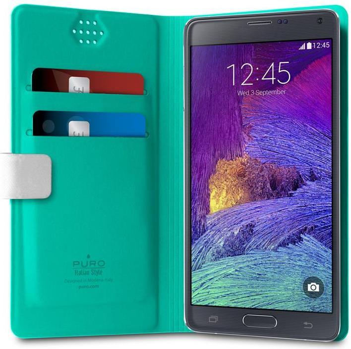Actual product image Puro Uniwallet Bi-Color - Universal 360 ° swivel case with card slots, dydis XXL (balta) (Universal)