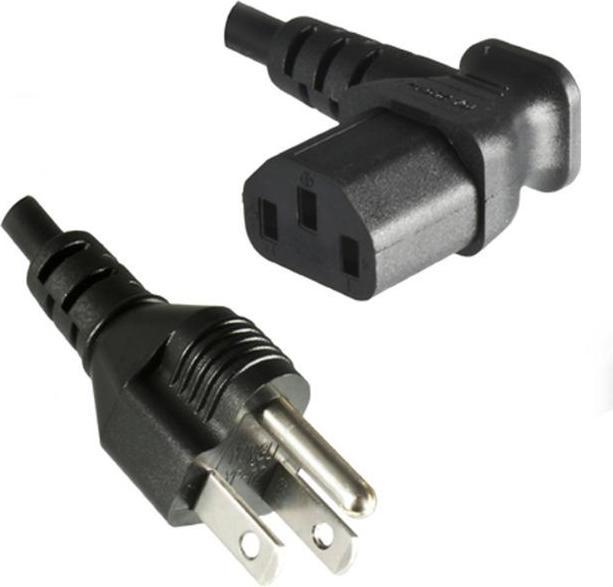 Varia Netzkabel mit Kaltgerätebuchse, 90° abgewinkelt, US-Stecker, 1.8 m (1.80 m)