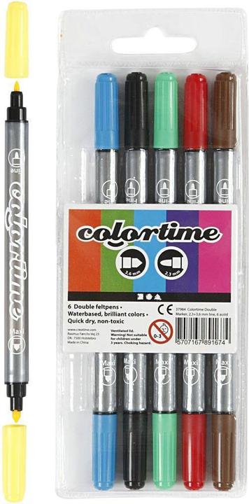 Actual product image Creativ Company Dubbelzijdige Stiften - Basiskleuren, 6st. (Standard colours, 6 x)