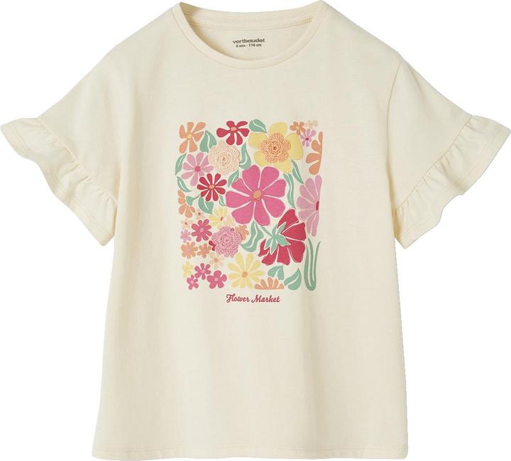 Vertbaudet Mädchen T-Shirt mit Volantärmeln Oeko-Tex (158)
