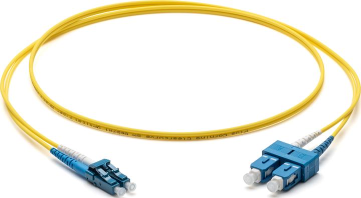 Image du produit Corning Câble de raccordement fibre optique 2x 2.0 mm - Singlemode Duplex : LC UPC Duplex vers SC UPC (UTP, 5 m)