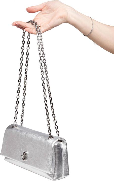 Produktbild Marc Jacobs laminated leather wallet bag silver color