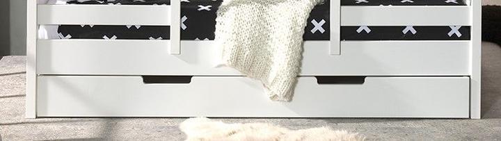 Image du produit Vipack Lit d'appoint avec toit en pin, coffre de rangement inclus (90 x 200 cm)