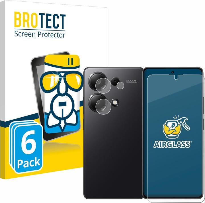 Image du produit BROTECT Film de vitre blindée AirGlass (6 pièce(s), Xiaomi Redmi Note 13 Pro 4G)