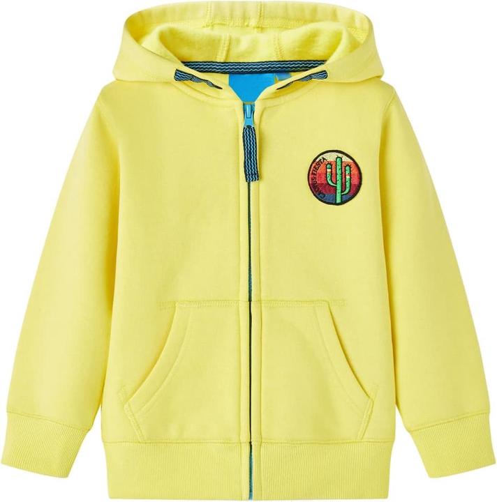 Immagine prodotto VidaXL Felpa con cappuccio per bambini con zip Giallo chiaro (140)