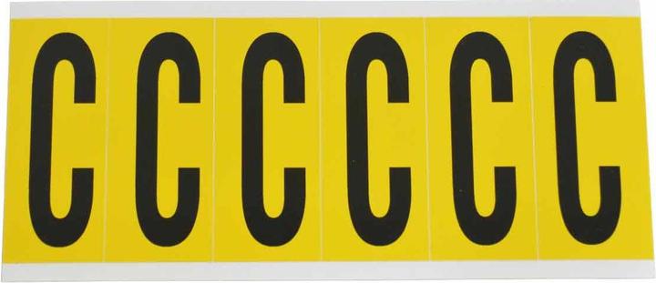 Image du produit Brady 1550-C, B-946, vinyle, lettrage : C, noir sur jaune, 38 x 89mm, hauteur des caractères 75mm(25 K. á